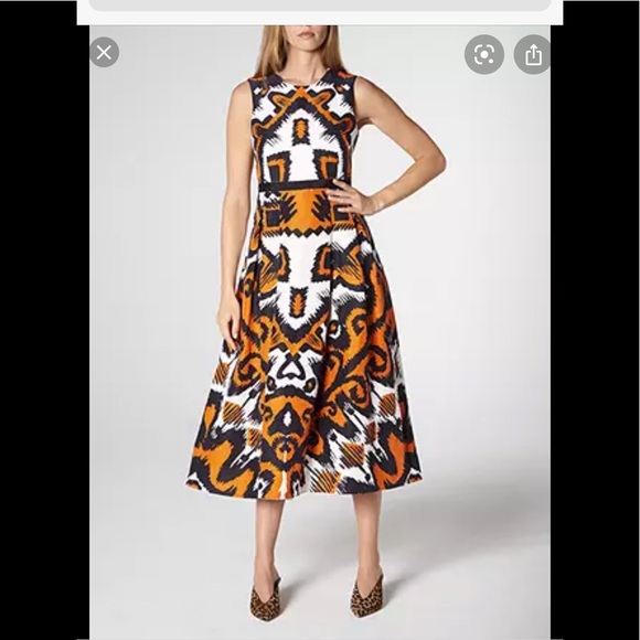 LK BENNETT Andrea Aztec Print Linen/Silk Dress - Picture 15 of 16